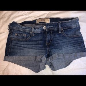Dark blue denim shorts